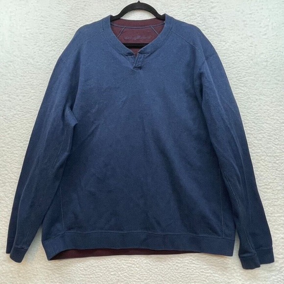 Tommy Bahama Sweater Mens Extra Large Blue Red Reversible Pullover Jumper Preppy - Picture 1 of 10